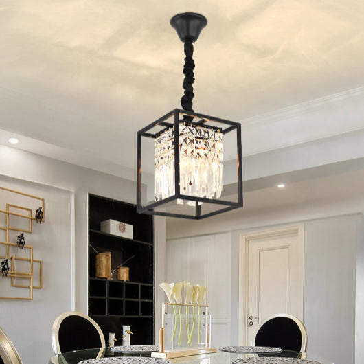 Inverno e Monteleone | Square Crystal Hanging LED Chandelier for Dining Room, Kitchen, Living Room