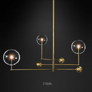 Isera | Art Deco Styled Glass Ball Shaped Led Chandelier for Living Room