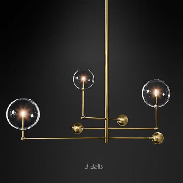 Isera | Art Deco Styled Glass Ball Shaped Led Chandelier for Living Room, Bedroom, Dining Room