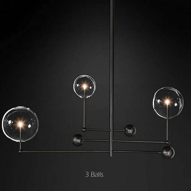 Isera | Art Deco Styled Glass Ball Shaped Led Chandelier for Living Room, Bedroom, Dining Room