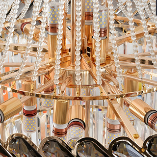 Large crystal staircase chandelier for a staircase