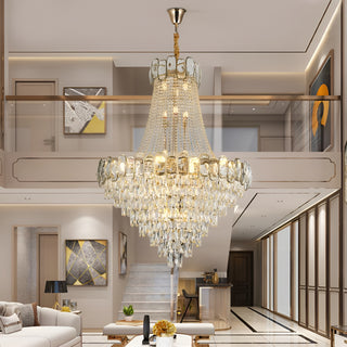 Roure big classic crystal chandelier in metal and crystal for a luxury living room