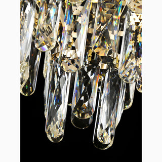 Close-up of the crystal detailing on the Roure classic chandelier
