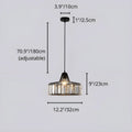 Diagram of 12.2in 32 cm K9 crystal pendant light with adjustable hanging cable, LED bulb socket