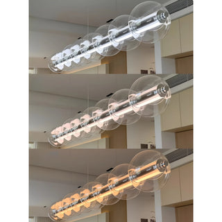 Three color temperatures of the linear glass light – cool, neutral, warm