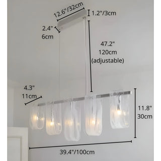 Liora linear pendant light dimensions diagram 39.4 inch 100 cm version