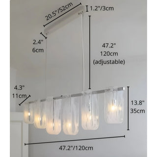 Liora linear pendant light dimensions diagram 47.2 inch 120 cm version