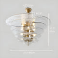 Large Lunaria layered glass disc chandelier dimensions in clear textured art glass, 31.5 inch 80 cm diameter for luxury living rooms and dining rooms