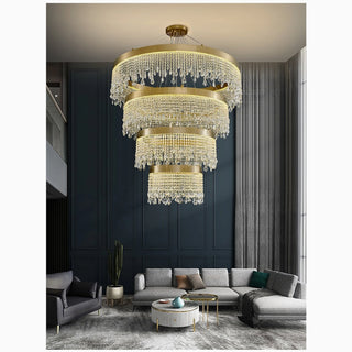 Multi-level chic crystal chandelier with circular tiers