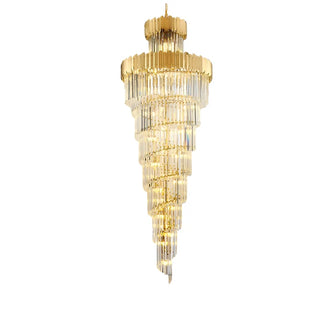 Exclusive long gold chandelier for the living room