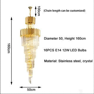 Regal gold crystal chandelier with E12 LED bulbs