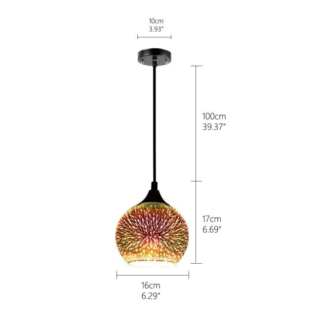 Gourdon 3D Colorful Starry Sky Pendant Lamp