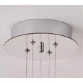 Adjustable ceiling canopy and suspension cable system of the Lysara Tiered Crystal Leaf Chandelier