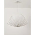 Lysara Tiered Crystal Leaf Chandelier in clear crystal finish shown unlit with elegant layered leaf design