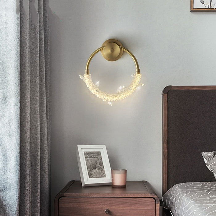 MIRODEMI® Minimalist Luxury Crystal LED Wall Lamp for Bedroom, Hallway, Study