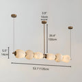 Marble linear chandelier dimensions 53 inch length with fixed 39 inch suspension rod