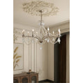 Marcelline Pearl French candle crystal chandelier in a classic luxury living room interior