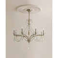 Marcelline Pearl French candle crystal chandelier with pearl strands and crystal accents
