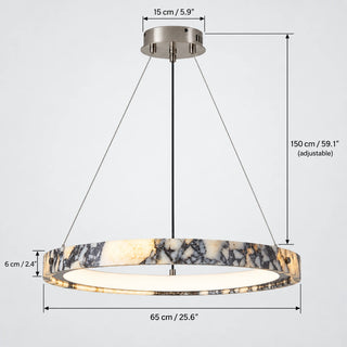 Marmielle 65 cm marble ring pendant light dimension diagram