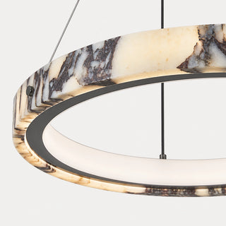Marmielle close-up of marble veining and ring LED diffuser