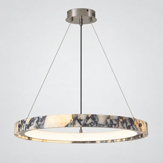 Marmielle marble ring LED pendant light on a neutral background