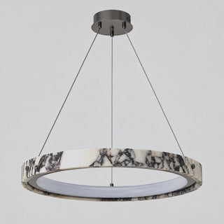 Marmielle marble ring pendant light with the light switched off