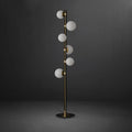 Mid Century Contemporary Standing Light Twisted Design Multiple Light Globe Shade