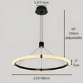 Milano Halo Ring Pendant Light dimensions for 23.6 inch diameter with adjustable 59 inch suspension length