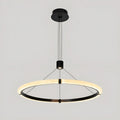 Milano Halo Ring Pendant Light in 23.6 inch diameter with integrated LED and black metal finish
