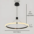 Milano Halo Ring Pendant Light dimensions for 39.4 inch diameter with adjustable 59 inch suspension length