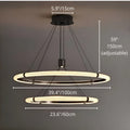 Milano Halo Ring Pendant Light double-ring dimensions with 39.4 inch and 23.6 inch rings and adjustable 59 inch suspension