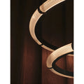 Close-up of the Milano Halo Ring Pendant Light in double-ring configuration with warm integrated LED illumination