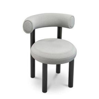 Light gray minimalist upholstered chair ideal for dining or study space with modern décor