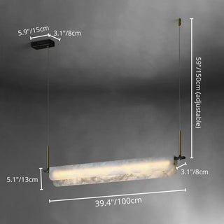 Technical image of the MIRODEMI Almeria chandelier, 39.4 inches 100 cm version with adjustable 59 inches 150 cm suspension and H65 brass structure