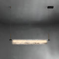 Front view of the MIRODEMI Almeria marble chandelier highlighting the translucent Spanish marble diffuser and clean geometric balance
