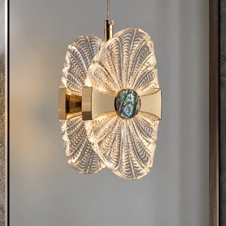 Baiardo lotus-leaf pendant light with nacre centre