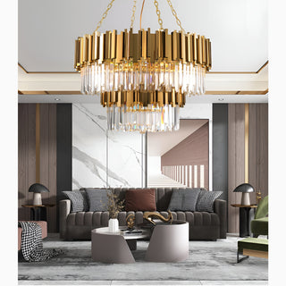 Four-layer empire crystal chandelier for staircase or lobby