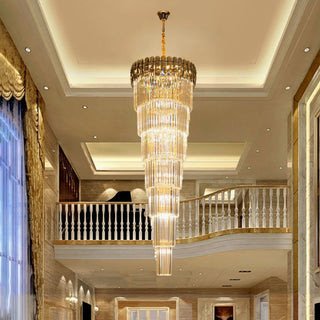 Royal long crystal chandelier for a staircase