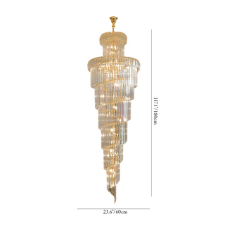Big stairway crystal ceiling chandelier with E12 LED bulbs