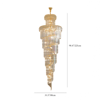 Grand crystal ceiling chandelier in metal, warm or cool light