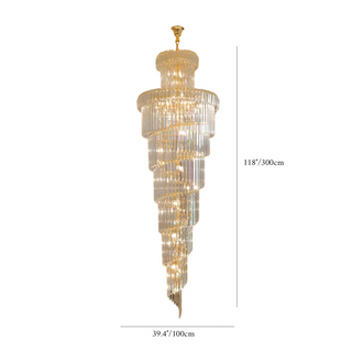 Luxury crystal chandelier for stairwell with dimmable E12 bulbs