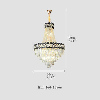 Two-tier crystal chandelier with a grand silhouette