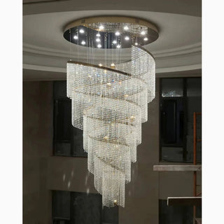 Golden/chrome crystal chandelier for dining room