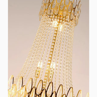Posh gold crystal chandelier