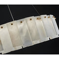 Natural marble panels of Mirodemi Cloudstone chandelier showing unique stone veining and translucency