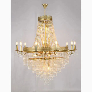 Large crystal candle chandelier side view