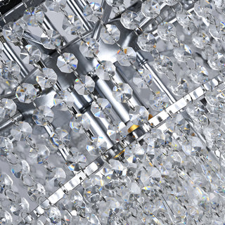 Crystal candle chandelier unlit daytime view