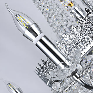 Large crystal candle chandelier front view