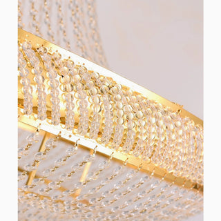 Luxury gold three-tier crystal chandelier for a hotel hall