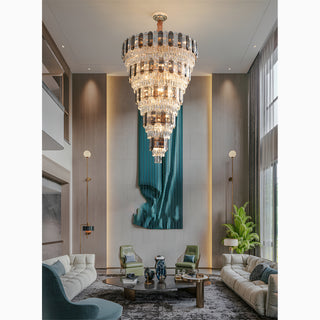 Post-modern luxury crystal chandelier featuring E14 LED bulbs for living room